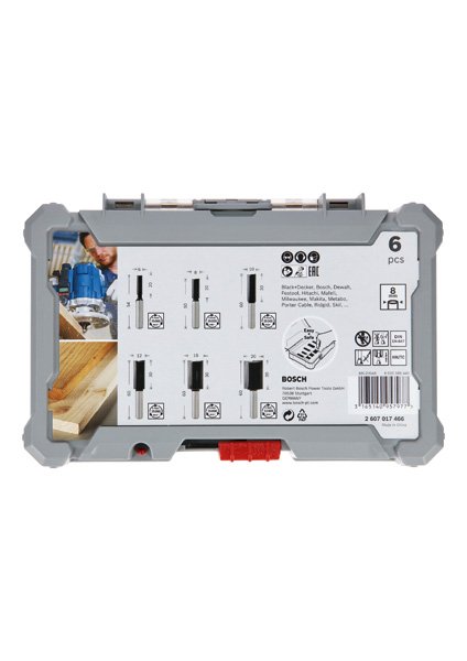 Bosch Fräser-Set, 6-teiliges Nutfräser-Set, 8-mm-Schaft Produktbild img3 L