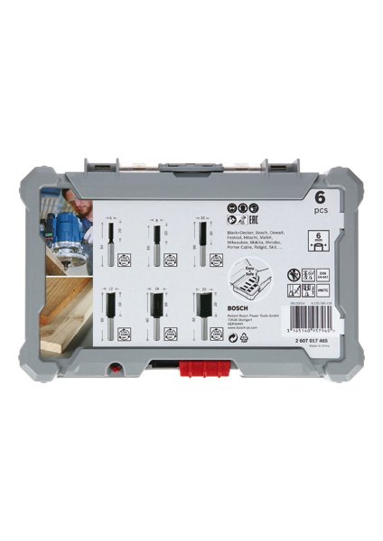 Bosch Fräser-Set, 6-teiliges Nutfräser-Set, 6-mm-Schaft Produktbild img3 L