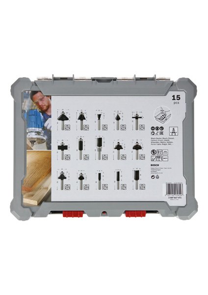 Bosch 15-teiliges Fräser-Set, 6-mm-Schaft Produktbild img3 L