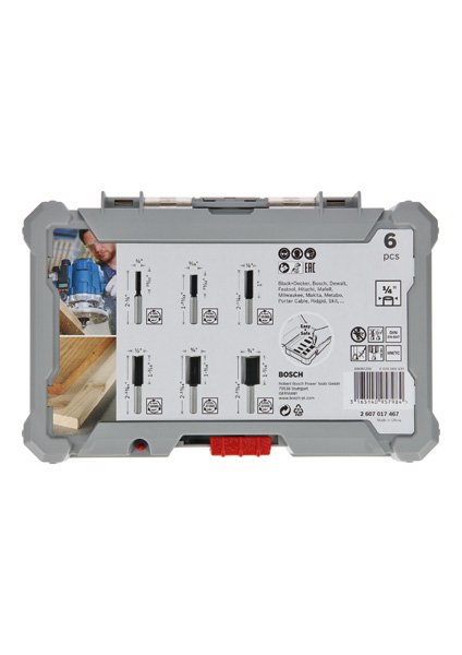 Bosch Fräser-Set, 6-teiliges Nutfräser-Set, 1/4-Zoll Schaft Produktbild img2 L