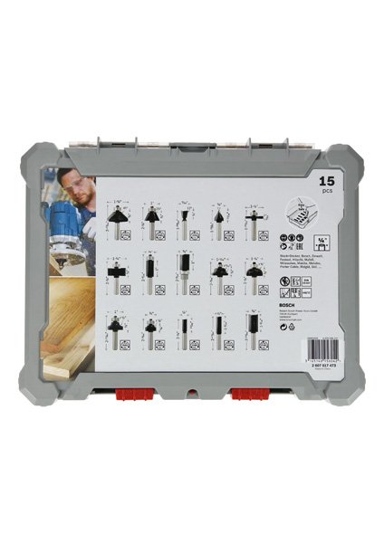 Bosch 15-teiliges Fräser-Set, 1/4-Zoll Schaft Produktbild img2 L