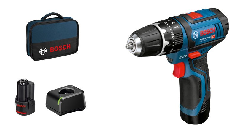 Bosch Akku-Schlagbohrschrauber GSB 12V-15, mit 2 x 2.0 Ah Li-Ion Akku Produktbild img1 L