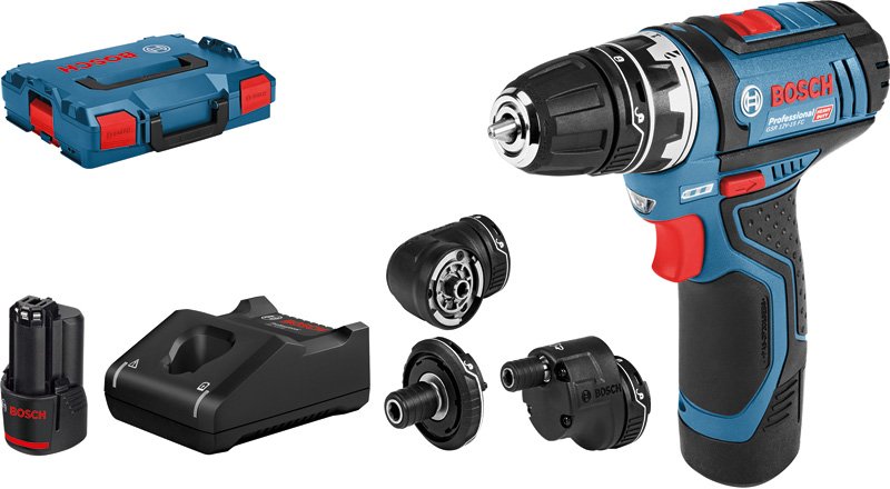 Bosch Akku-Bohrschrauber GSR 12V-15 FC, mit 2 x 2.0 Ah-Akku, L-BOXX, 4 Aufsätze Produktbild img1 L