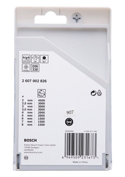 Bosch HSS PointTeQ Sechskantbohrer-Set, 9-tlg., 2–8&nbsp;mm Produktbild img2 L