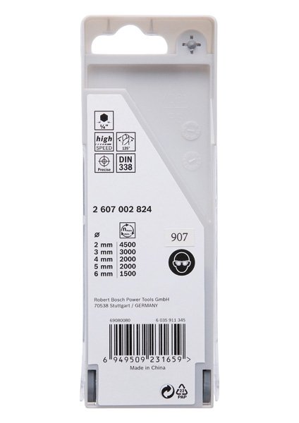 Bosch HSS PointTeQ Sechskantbohrer-Set, 5-tlg., 2–6&nbsp;mm Produktbild img2 L