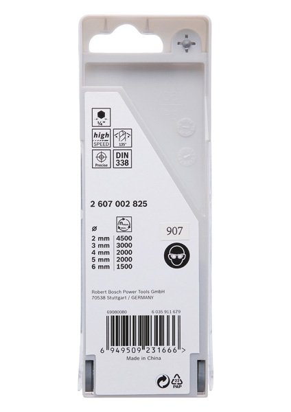 Bosch HSS PointTeQ Sechskantbohrer-Set in Schaukasten, 5-tlg., 2–6 mm Produktbild img3 L
