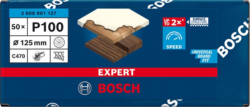 Bosch EXPERT C470 Schleifpapier Mehrloch für Exzenterschleifer, 125 mm, 50-tlg. Produktbild img2 L