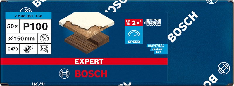 Bosch EXPERT C470 Schleifscheibe, 150mm, K100, Multilochung, 50-tlg. Produktbild img12 L