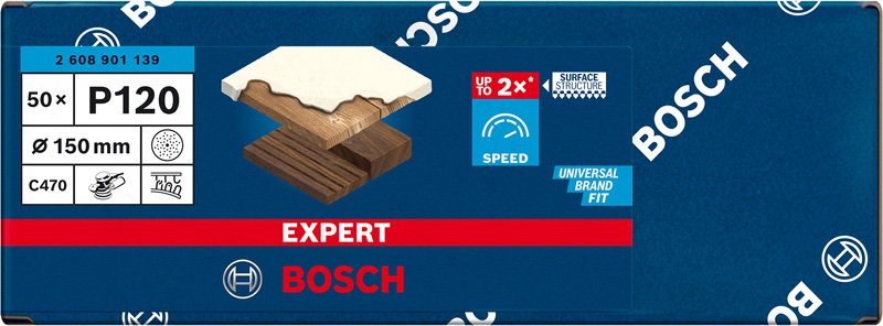Bosch EXPERT C470 Schleifscheibe, 150mm, K120, Multilochung, 50-tlg. Produktbild img12 L