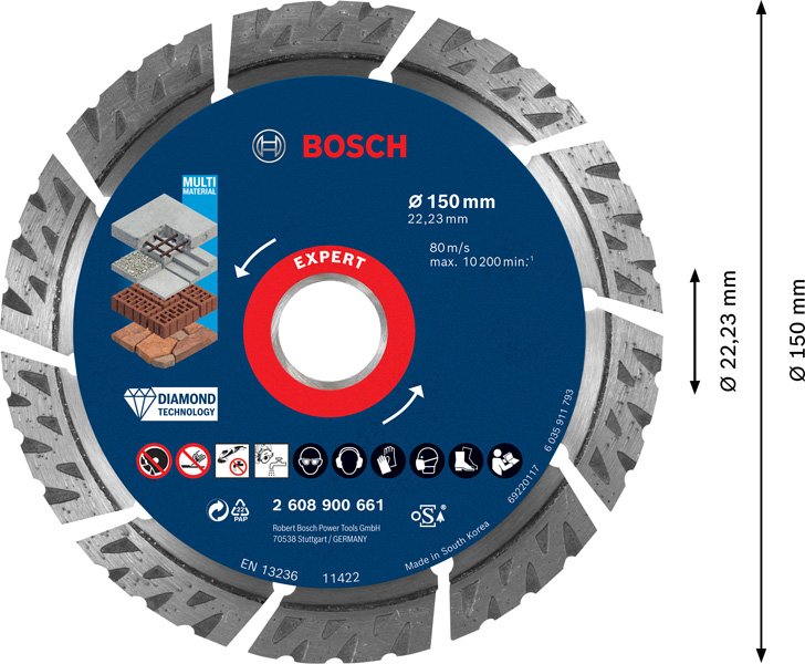 Bosch EXPERT MultiMaterial Diamanttrennscheiben, 115 mm Produktbild img15 L