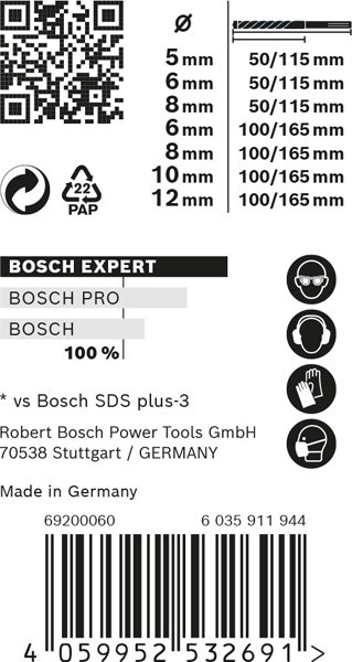 EXPERT SDS plus-7X Hammerbohrer-Set, D= 5/6/6/8/8/10/12 mm, 7-tlg. Produktbild img2 L