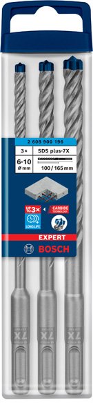 Bosch EXPERT SDS plus-7X Hammerbohrer-Set, 6/8/10x100x165 mm, 3-tlg. Produktbild img13 L