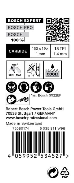 EXPERT S922EHM Thin Tough Metal Säbelsägeblatt, 10-tlg. Produktbild img4 L
