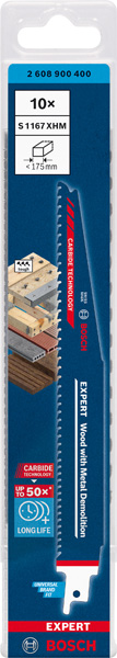 Bosch EXPERT S1167XHM Wood with Metal Demolition Säbelsägeblatt, 10-tlg. Produktbild img2 L