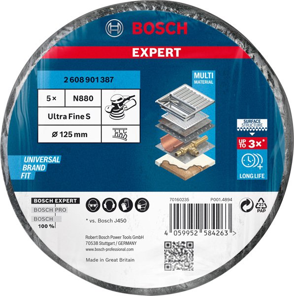 Bosch EXPERT N880 Vliesscheibe für Exzenterschleifer, 128 mm Produktbild img14 L