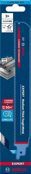Bosch EXPERT S1155HHM Medium-Thick Tough Metal Säbelsägeblatt, 3-tlg. Produktbild img11 L