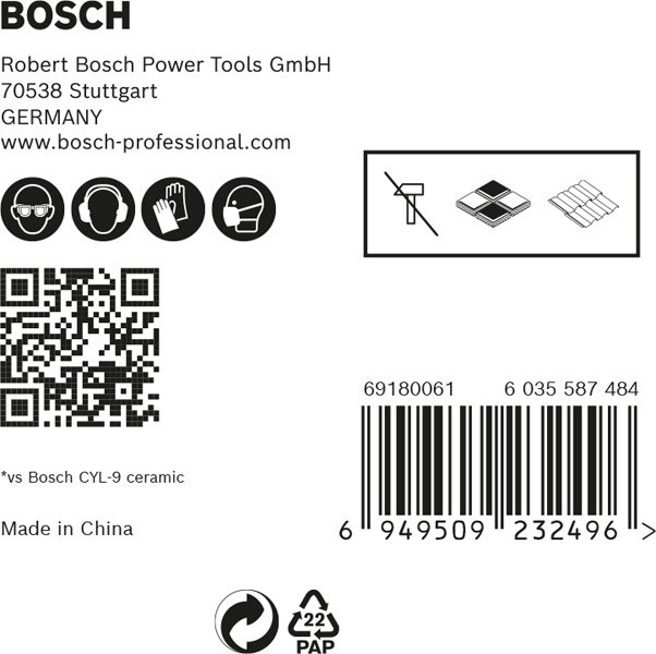 Bosch EXPERT HEX-9 Hard Ceramic Bohrer-Set, 4/5/6/8/10x90 mm, 5-tlg. Produktbild img9 L