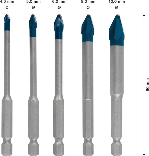 Bosch EXPERT HEX-9 Hard Ceramic Bohrer-Set, 4/5/6/8/10x90 mm, 5-tlg. Produktbild img10 L