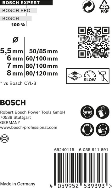 EXPERT MultiConstruction CYL-9 Bohrer-Set, 5,5/6/7/8&nbsp;mm, 4-tlg. Produktbild img2 L