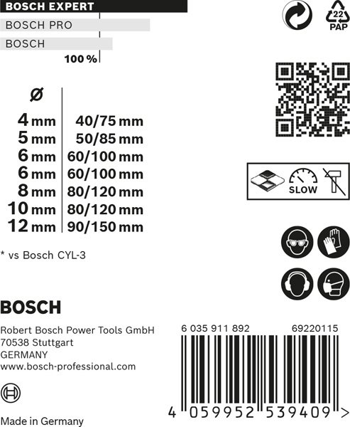 Bosch EXPERT CYL-9 Multi Construction Bohrer-Set, D= 4/5/6/6/8/10/12&nbsp;mm, 7-tlg. Produktbild img13 L