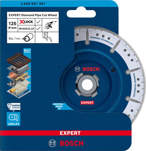 Bosch EXPERT Diamant Pipe Cut Trennscheibe, X-LOCK, 125x22,23 mm Produktbild img16 L