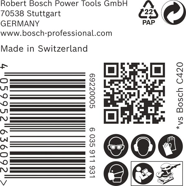 Bosch EXPERT C470 Schleifpapier, 115 x 107 mm, 50 Stück Produktbild img15 L