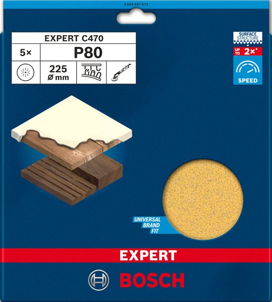 Bosch EXPERT C470 Schleifpapier, 225 mm, 5 Stück Produktbild img12 L