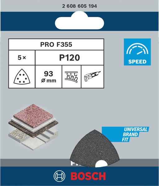 PRO F355 Schleifblatt, 93 mm, G120 Produktbild img2 L