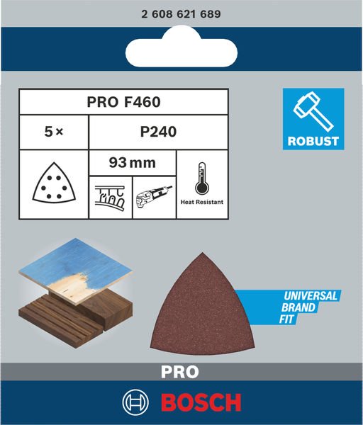 Bosch Schleifblatt F460 Best for Wood and Paint, 93 mm, 120, 5er-Pack Produktbild img2 L