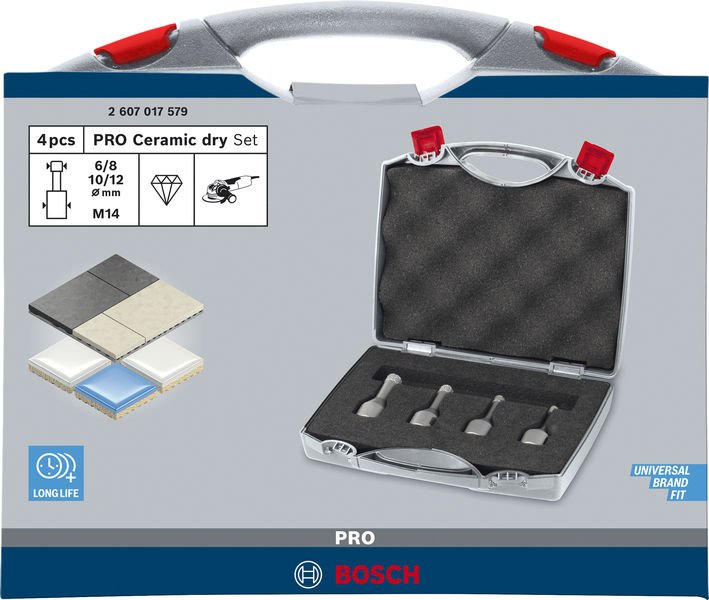 Bosch PRO Ceramic dry X-Lock Bohrkronen-Set, 6 x 30, 8 x 30, 10 x 30, 12 x 30 mm, 4tlg Produktbild img3 L