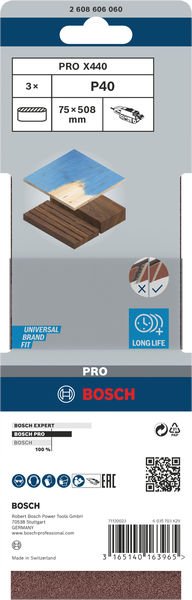 Bosch Schleifband-Set X440 Best for Wood and Paint, 3-teilig, 75 x 508 mm Produktbild img2 L