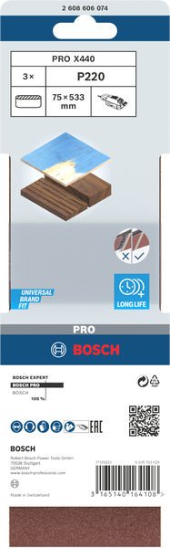 Bosch Schleifband-Set X440 Best for Wood and Paint, 3-teilig, 75 x 533 mm Produktbild img2 L