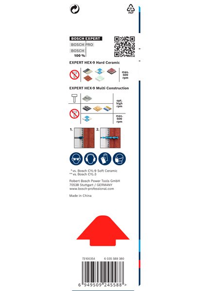 Bosch EXPERT HEX-9 Hard Ceramic+HEX-9 Multi Construction Bohrer-Set, 8mm, 2tlg. Produktbild img6 L