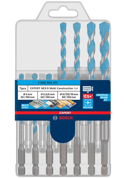 Bosch EXPERT HEX-9 Multi Construction Bohrer-Set, D= 5/5,5/6/6/7/8/10 mm, 7-tlg. Produktbild img11 L