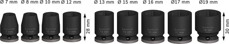 Bosch PRO Impact Socket Set, 3/8", Standard, 9‑tlg. Produktbild img3 L
