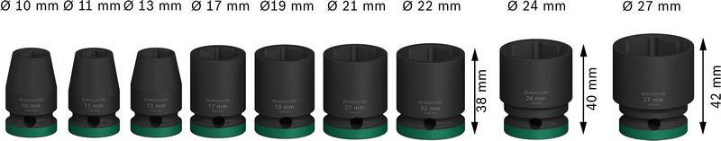 Bosch PRO Impact Socket Set, 1/2", Standard, 9‑tlg. Produktbild img3 L