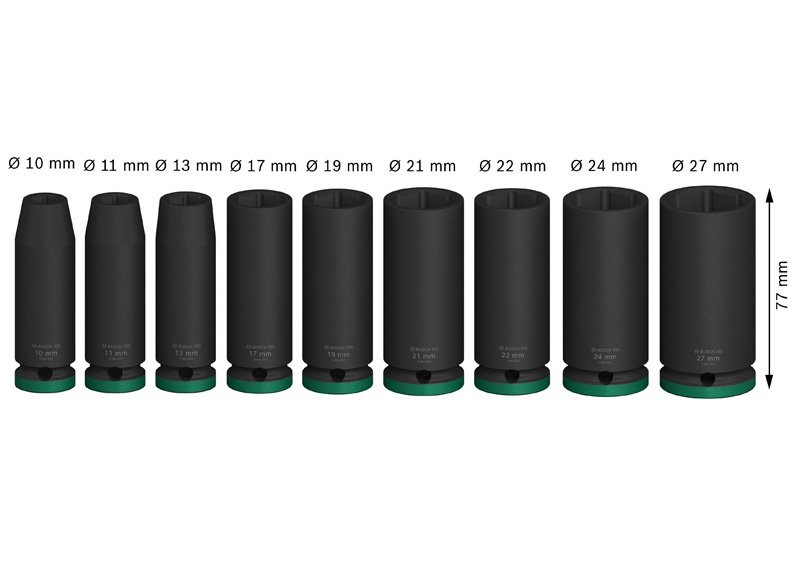 Bosch PRO Impact Socket Set, 1/2", tief, 9‑tlg. Produktbild img3 L