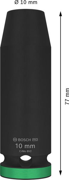 Bosch PRO Impact Socket, 1/2", 10 mm, tief Produktbild img3 L
