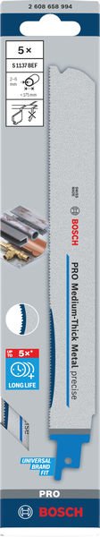 Bosch PRO Medium-Thick Metal precise S1137BEF Blatt, 1,1 x 25 x 225 mm, 5-tlg. Produktbild img2 L