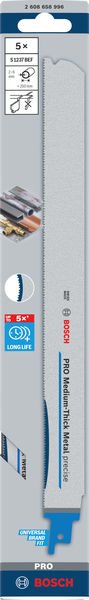 Bosch PRO Medium-Thick Metal precise S1237BEF Blatt, 1,1 x 25 x 300 mm, 5-tlg. Produktbild img2 L