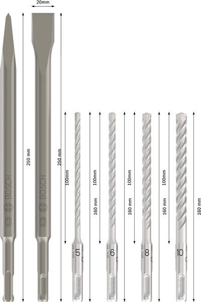 PRO SDS plus-4C Meißel- und Bohrer-Set, 6-tlg. Produktbild img3 L