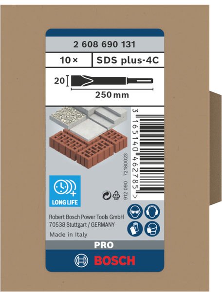 Bosch PRO SDS plus-4C Flachmeißel-Set, 20 x 250&nbsp;mm Produktbild img4 L