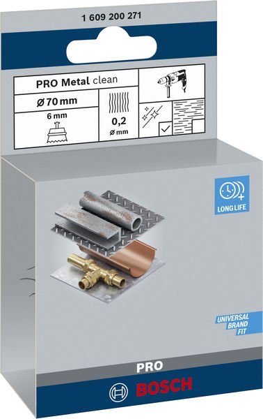 PRO Metal clean Topfbürste, gerader Schaft, 70 x 0,2 mm Produktbild img2 L