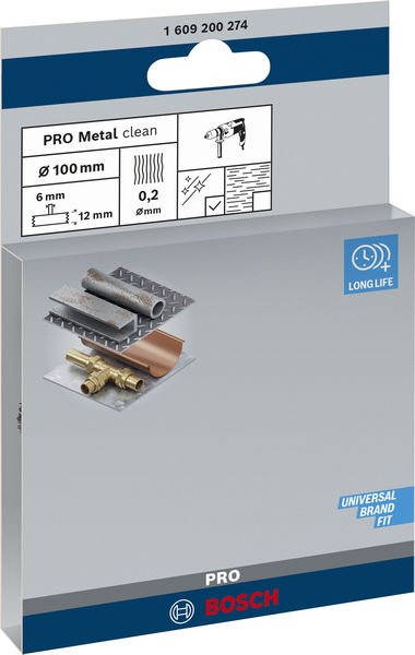 PRO Metal clean Scheibenbürste, gerader Schaft, 100 x 0,2&nbsp;mm Produktbild img2 L