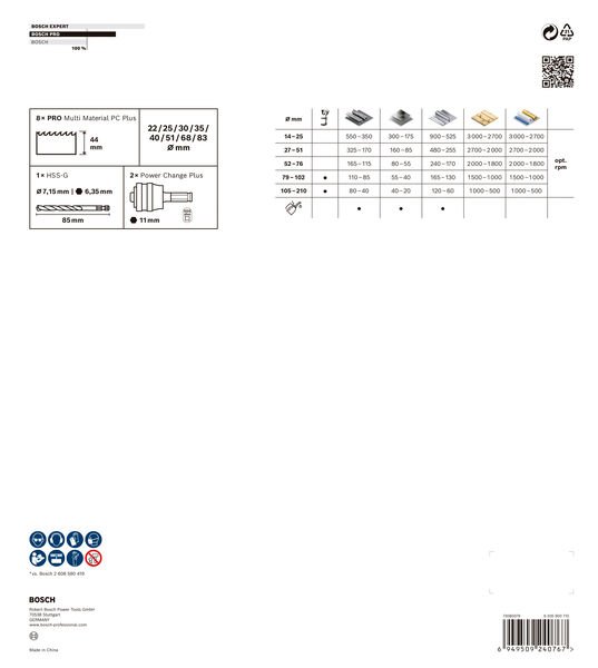 Bosch PRO Multi Material PC Plus Lochsägen-Set, 11-tlg. Produktbild img2 L