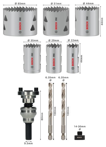 Bosch PRO Multi Material Lochsäge Q-Lock Aufsteckhalter-Set, 10-tlg. Produktbild img4 L