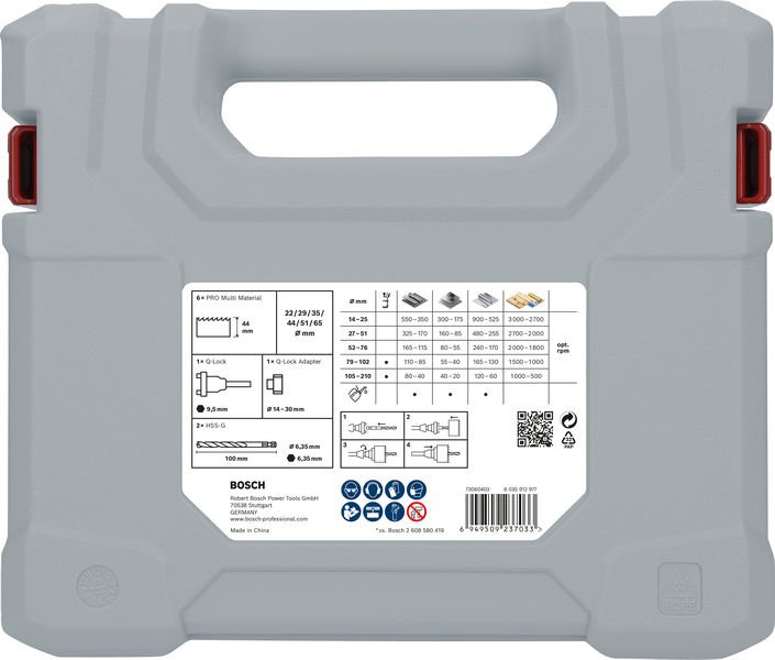 Bosch PRO Multi Material Lochsäge Q-Lock Aufsteckhalter-Set, 10-tlg. Produktbild img2 L
