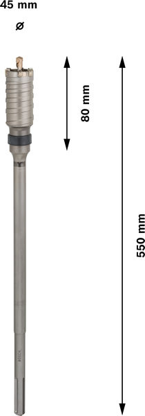 PRO SDS max-5 Core Cutter, einteilig, 45 x 80 x 420 mm Produktbild img3 L