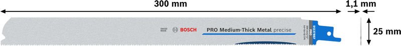 Bosch PRO Medium-Thick Metal precise S1237BEF Blatt, 1,1 x 25 x 300 mm, 5-tlg. Produktbild img3 L