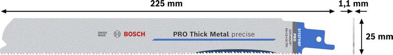 Bosch PRO Thick Metal precise S1137HBF Blatt, 1,1 x 25 x 225 mm, 25-tlg. Produktbild img2 L